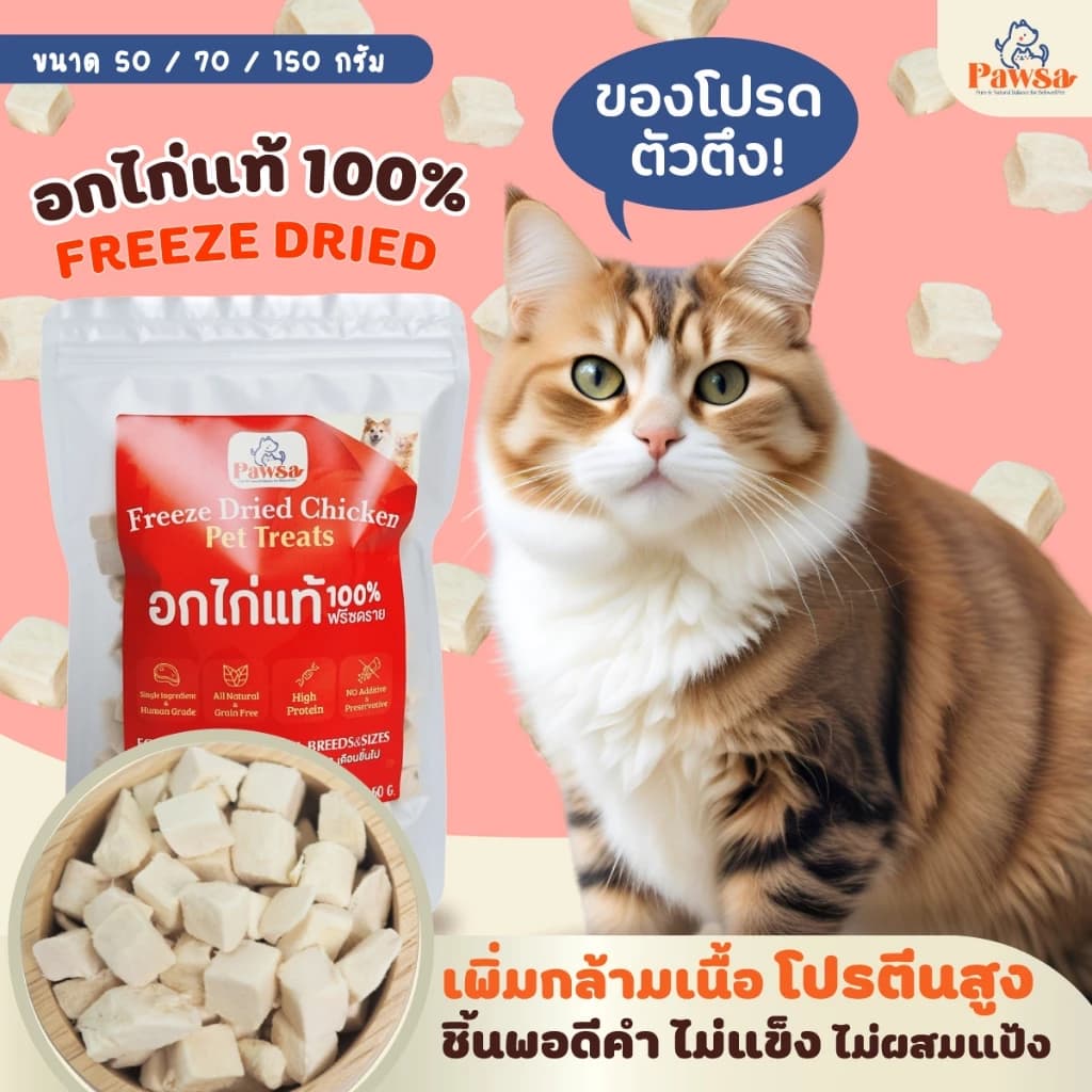 ขนมอกไก่ฟรีซดราย PAWSA