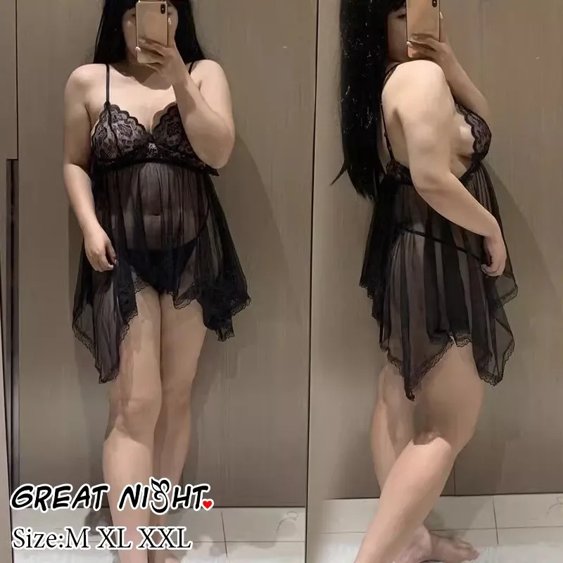 Great Night ชุดนอนเซ็กซี่ไซส์ใหญ่ สาวอ้วนก็ใส่ได้ ชุดนอนซีทรู ใส่สบาย ชุดนอนไม่นอน ส่งไวจากไทย